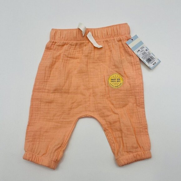 Cat & Jack Baby Girls 3-6 Months Baby Gauze Jogger Pants in Peach Orange 1013 - Picture 1 of 6